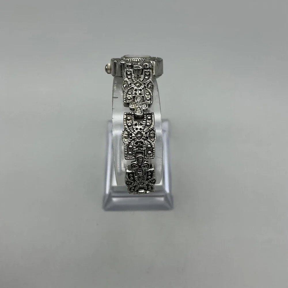 Avenue Womens Watch 18mm MOP Dial Silver Tone Bracelet Marcasite New Battery 7